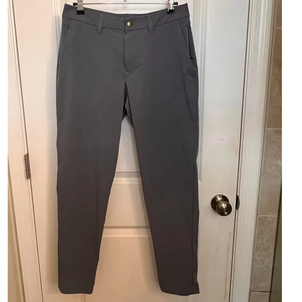 Lululemon ABC Slim-Fit Performance Trousers grey Sz 30 Golf Athleisure Old Money